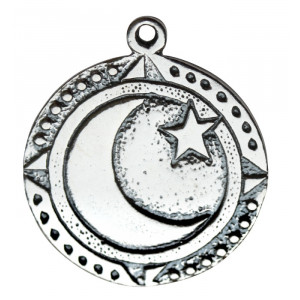 Pandantiv cu lantisor Heusaf Y Gaeaf, placat cu argint, talisman zodiac celtic( 10-31 Dec), 2.4 cm