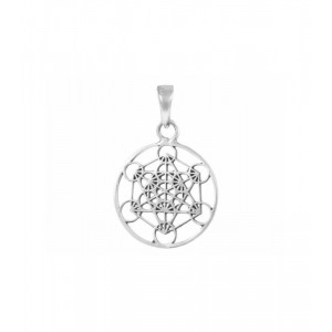 Pandantiv Cubul lui Metatron din Argint – Talisman pentru Protectie si Echilibru, 16 mm