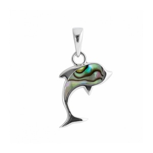 Pandantiv Delfin, argint cu scoica Abalone – libertate si armonie, 1.65 cm