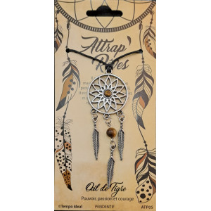 Pandantiv Gardienii Viselor - Dreamcatcher cu Ochi de Tigru, talisman pentru Protectie si Implinire