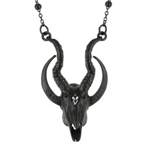 Pandantiv gotic 3D Craniu de Antilopa - negru - Img 1