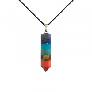 Pandantiv hexagonal Cele 7 chakre, talisman pentru Echilibru 3.5cm