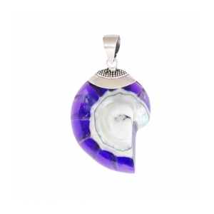 Pandantiv Nautilus violet, argint cu cochilie naturala – evolutie si armonie, 3.3 cm