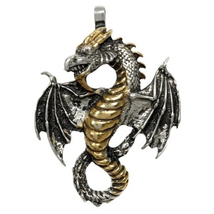 Pandantiv placat cu aur si argint Albion Magic - Dragonul Aerului