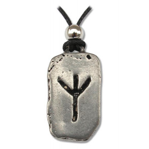 Pandantiv runa Algiz, talisman pentru intelepciune, 2.5cm