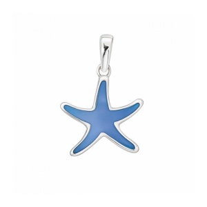 Pandantiv Stea de mare, argint cu sidef albastru – regenerare si speranta, 1.4 cm