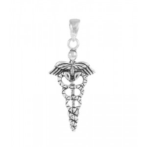 Pandantiv talisman din argint Caduceu