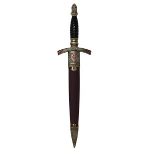 Pumnal Decorativ Medieval cu Teaca – Stil Cavaleresc, 40 cm - Img 3