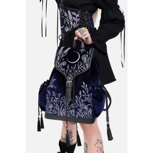 Rucsac gotic dark celestial Moonlit Meadow din catifea - Restyle - Img 3
