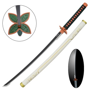 Sabie decorativa cu led katana Demon Slayer - Shinobu Kochou ( teaca alba ) 98.5 cm