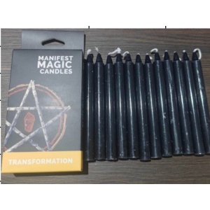 Set 12 lumanari negre pentru ritualuri de protectie si transformare, 12x1.2 cm - Img 2