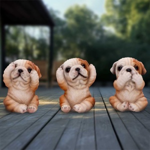 Set statuete Trei Bulldogi Intelepti 8.5cm - Img 7