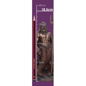 Statueta bronz si rasina, mitologie greaca, zeul marii Poseidon 18.5cm - Img 8