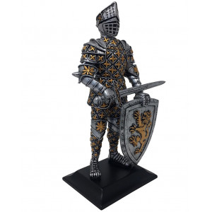 Statueta Cavaler Medieval cu Scut si Sabie 22 cm - Img 2