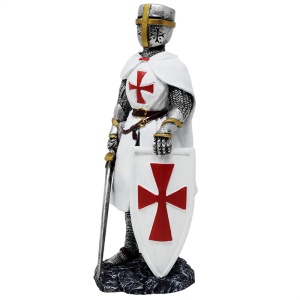 Statueta Cavaler Templier cu Sabie si Scut, 22 cm - Img 2