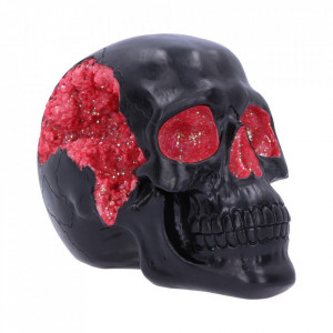 Statueta craniu Geode - rosu 17 cm