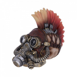 Statueta craniu steampunk Flame Hawk 23cm - Img 3