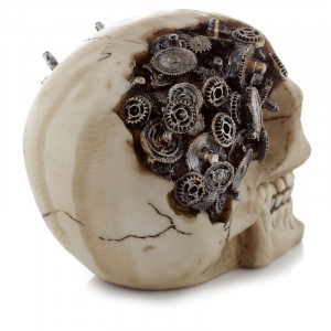 Statueta craniu steampunk Rotite 11.5 cm - Img 4