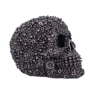Statueta Craniu suruburi – decor gotic si decor fantasy, 12 cm - Img 4