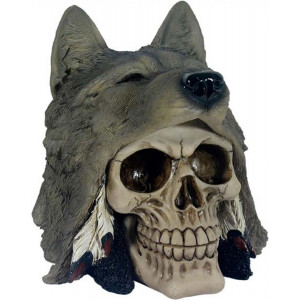 Statueta craniu Wolfskin 16x15 cm