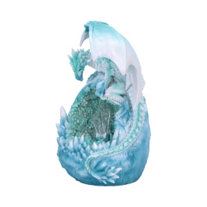 Statueta cu led, dragon de gheata pe geoda, Luminile Nordului, 20 cm - Img 4