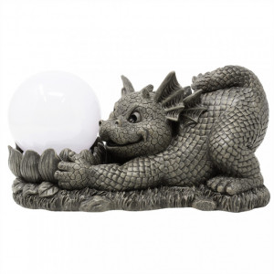 Statueta de gradina cu lampa solara, dragon norocos, Iti Daruiesc Luna - 26 cm - Img 2