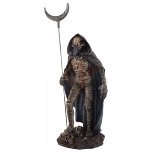 Statueta egipteana, bronz si rasina, zeul lunii Khonshu 20cm - Img 6