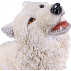 Statueta lup alb Urlet in furtuna 41.5 cm - Img 6
