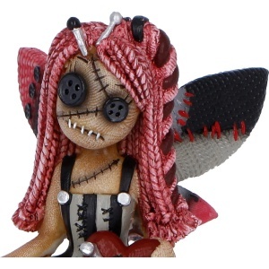Statueta papusa Voodoo Pinny Thimble din colectia The Stitchlings – decor gotic fantasy , 9.7 cm - Img 5