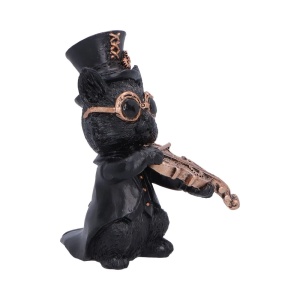Statueta pisicuta Music Meowstro Violin – decor steampunk , 10 cm - Img 4