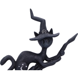 Statueta pisicuta neagra Bewitch - decor gotic cu pisici si vraji, 15 cm - Img 5