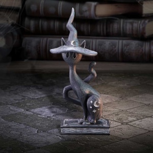 Statueta pisicuta neagra Enchant - decor gotic cu pisici si vraji, 17 cm - Img 7