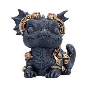Statueta pui de dragon negru Gearling – decor fantasy collector 14.6 cm