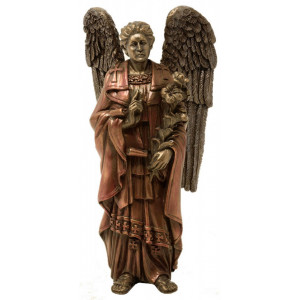 Statueta rasina si bronz Arhanghelul Gabriel 19 cm - Img 6