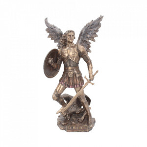 Statueta rasina si bronz Arhanghelul Mihail 33 cm