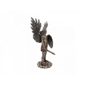 Statueta rasina si bronz Arhanghelul Mihail cu Scut si Sabie 36 cm - Img 6