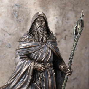Statueta rasina si bronz magul Merlin - Monte M.Moore 29 cm - Img 4