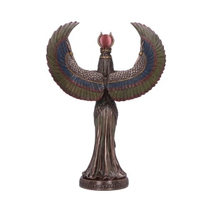 Statueta rasina si bronz, mitologia egipteana, Zeita Isis 33cm - Img 3