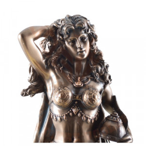 Statueta rasina si bronz, mitologia nordica, zeita dragostei Freya 27cm - Img 2