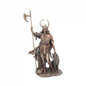 Statueta rasina si bronz, mitologia nordica, zeul Loki 35cm