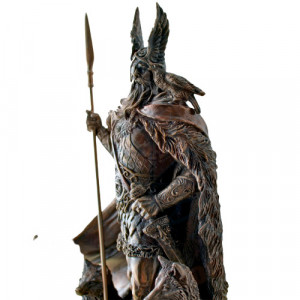 Statueta rasina si bronz, mitologia nordica, zeul Odin - The Allfather 25cm - Img 5