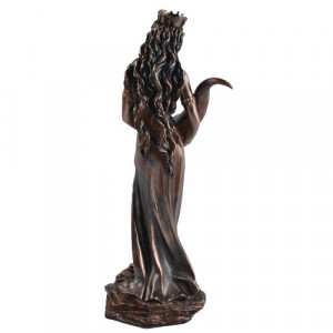 Statueta rasina si bronz, mitologia romana, zeita norocului Fortuna 71cm - Img 3
