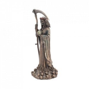 Statueta rasina si bronz Santa Muerte 29 cm - Img 2