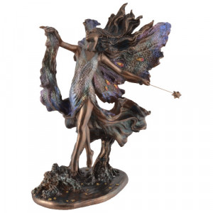 Statueta rasina si bronz Zana - Unde cad razele lunii, Josephine Wall 25 cm