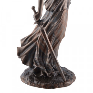 Statueta rasina si bronz zeita dreptatii Themis ( Justitia) 35cm - Img 7