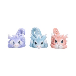 Statueta trei pui de dragonei Intelepti - Coralscale Dragonlings 5.8cm
