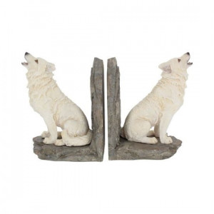 Suport lateral de carti cu lupi - book end- Gardienii nordului 20 cm