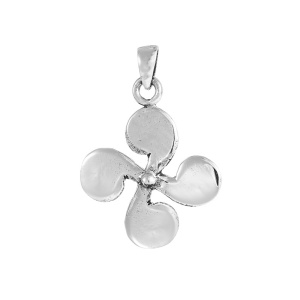 Talisman din argint pentru protectie si armonie cruce solara Lauburu 2 cm
