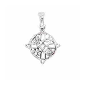 Talisman Nodul Vrajitoarelor din Argint cu Ankh si Triskelion – Simbol Protectie Mistica, 1.6 cm