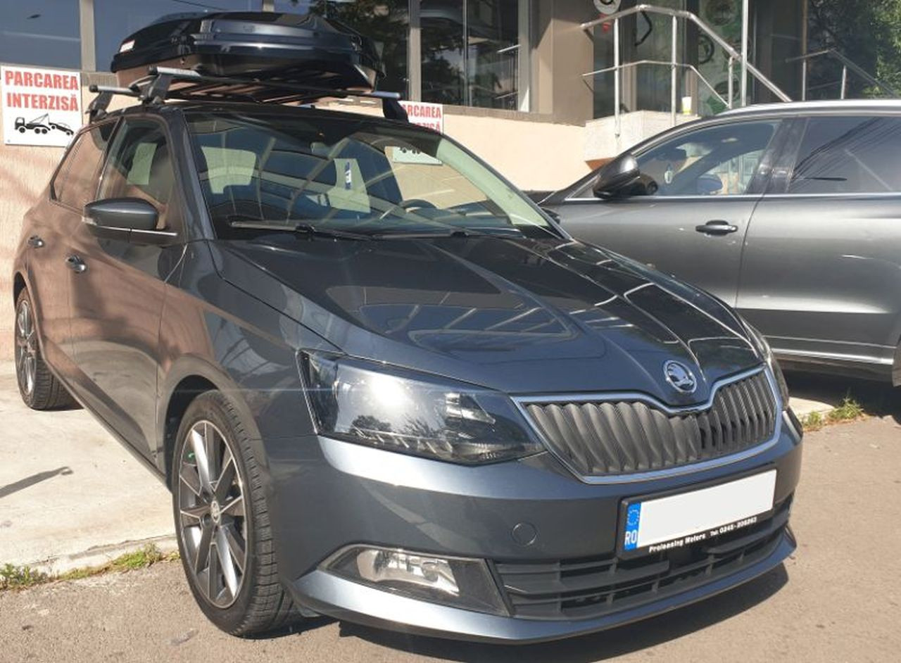 Skoda Fabia bare transversale Menabo Tema si cutie portbagaj Menabo Diamond
